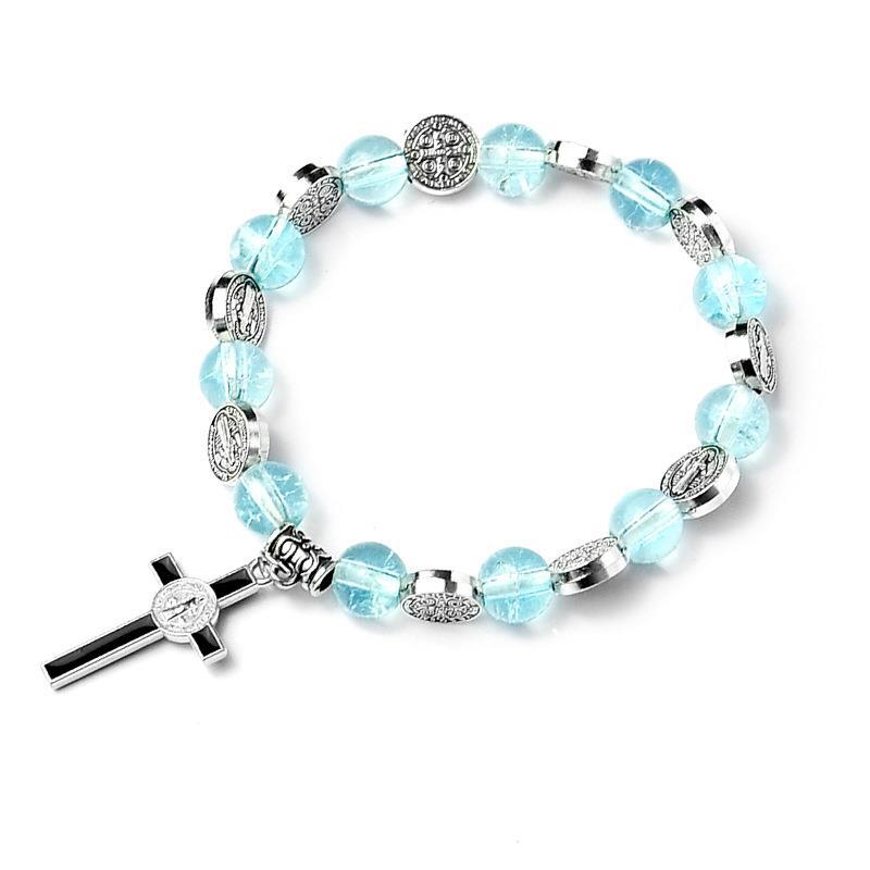 Wholesale Cross Colored Artificial Crystal Bracelet